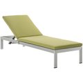 Patio Trasero Shore Outdoor Patio Aluminum Chaise with Cushions, Silver Peridot PA1724946